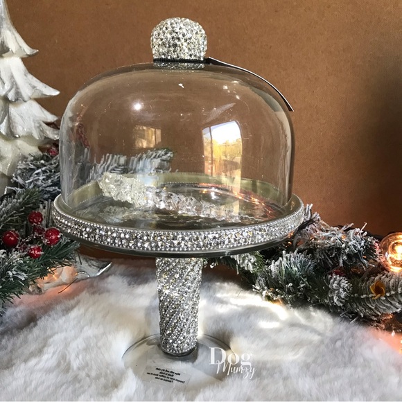 Tahari Dining Tahari Swirl Rhinestone Designer Pastry Cake Storage